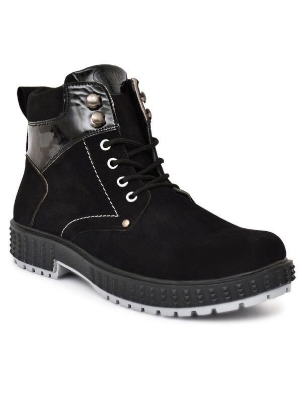 Black suede lace up shoes