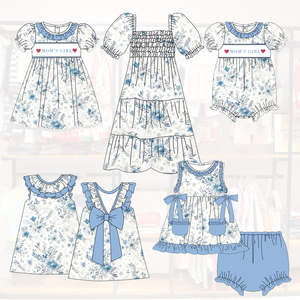 Puresun Customizable Popular Style Custom Pattern Girl Clothing Sets Children’s Smocked Clothing Wholesale