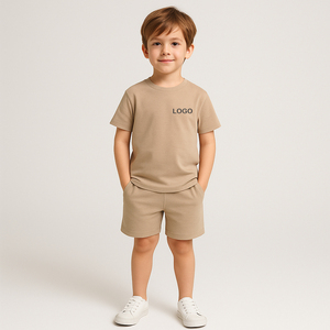 2025 New Arrival Summer Clothing 2Pcs Outfit Basic Cotton T-Shirt and Shorts Set Factory Wholesale Price